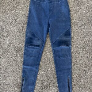 Beulah Blue Women's Jeggings with Ribbed Detail